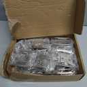 Ravinte 50 Pack 25 Pairs 1/2 Inch Overlay Cabinet Door Hinges Kitchen Satin Nickel Semi-Concealed Face Mount Self-Closing Cabinet Hinges with Bumpers & Screwdriver