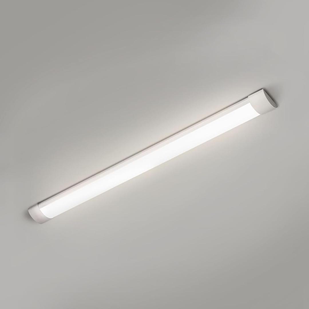 1 Packs 4FT LED Batten Light with 20cm Cable, Ultra-Thin Slim Ceiling Surface Mounted Light, 40W, 4000K, IP20, LED Ceiling Lamp for Garage, Shop, Hallway, Office, Market