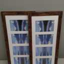 8x20 Picture Frame Set of 2, Rustic Brown Wood Frame with Tempered Glass Collage Frame, Display Pictures Four 4x6 With Mat or 8 x 20 Without Mat - Horizontal or Vertical Wall Mounting