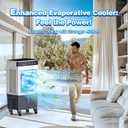 Swamp Cooler Air Conditioner, 4000 CFM Evaporative Air Cooler with 8-Gal Water Tank, 4 Modes, 3 Speeds, Remote, 12H Timer, Dry Burn Protection, Portable Windowless AC for Bedroom, Home, Office