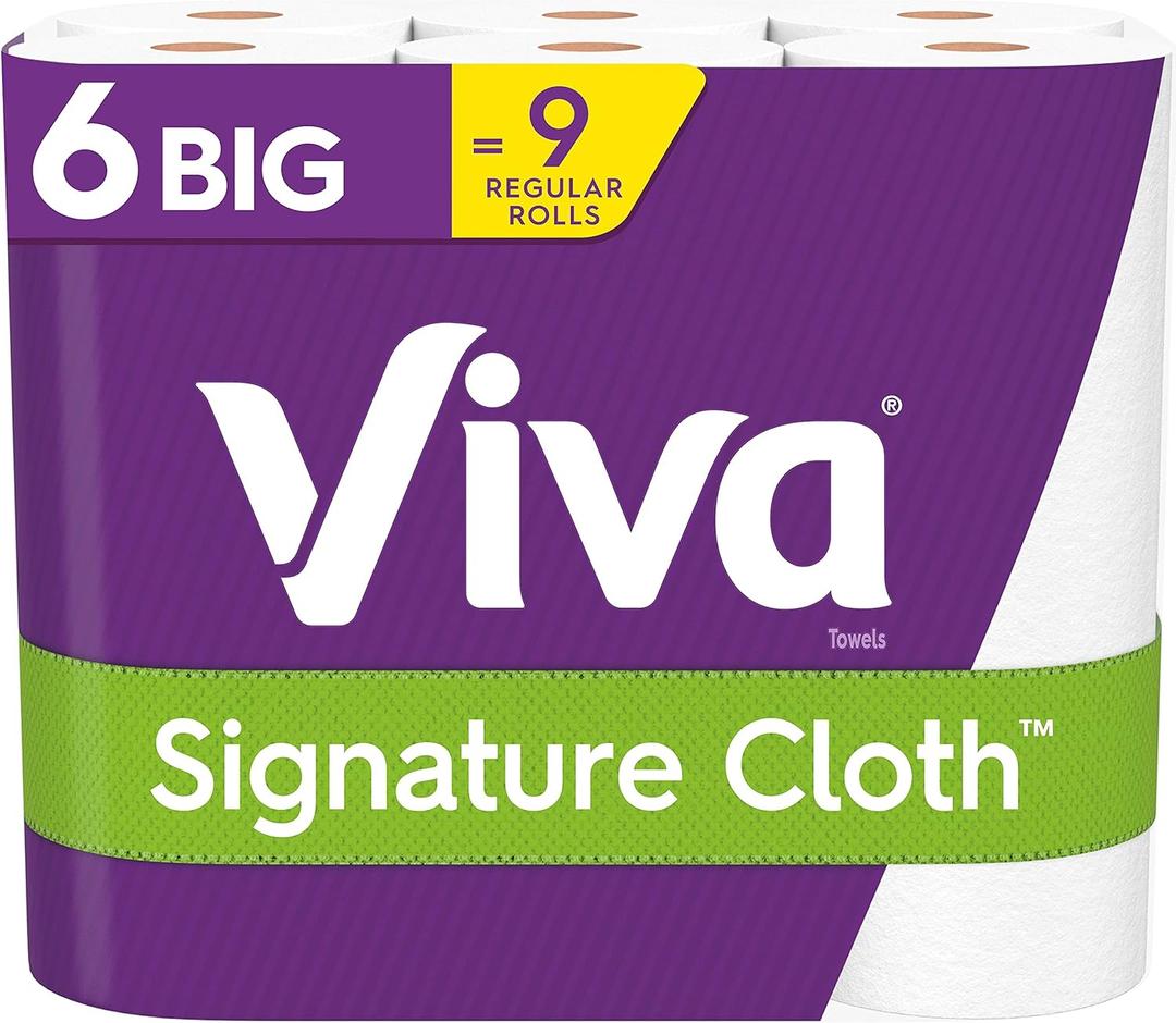 Viva Signature Cloth Paper Towels, Choose-A-Sheet - 6 Big Rolls = 9 Regular Rolls (78 Sheets Per Roll), 6 Count (Pack of 2)