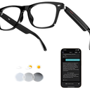 MNVOEQ Smart Translation Glasses, AI Bluetooth Audio Eyewear with RealTime Translator for 140+ Languages, OpenEar Speakers & Mic for Business, Travel and Driving, Unisex, Black