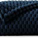 BEDELITE Fleece Blanket - 3D Jacquard Decorative Navy Throw Blankets for Couch & Bed, Soft and Cozy Warm Plush Fluffy Blanket All Seasons Suitable, 50x70Inches