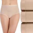 Vanity Fair Women's Comfort Where It Counts No Ride Up Panties (10, Brief - 3 Pack - Neutral)