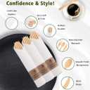 Bamboo Compostable Cutlery Set 100 Pack - Biodegradable Utensils with Forks, Knives, Spoons & Napkins - Eco Friendly Disposable for Wedding, Party & Camping