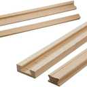MY MIRONEY 15.75" Wooden Drawer Slides Hardware Wood Center Guide Track Drawer Rails with Metal Slide Glides, Pack of 2