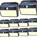 SEZAC Solar Lights Outdoor 150 LED, 10 Pack Motion Sensor Lights With 3 Lighting Modes, IP65 Waterproof Fence Lights, Security Lights for House