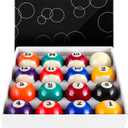 Billiard Balls Set 2-1/4" Regulation Size Pool Table Balls for Replacement (16 Resin Balls)