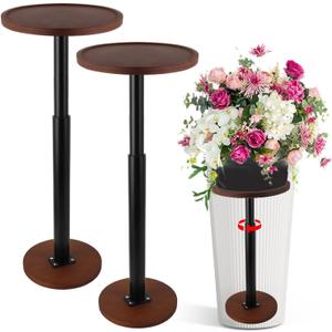 LUTTY 2Set Wooden Adjustable Plant Risers for Inside Pot,13.8-21.7 inches Tall Tapered Plant Riser Fill Bottom of Tall Flower Pots and Large Plants Containers, Rise Filler Riser of Flower Pots