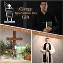 Kosiz 4 Pastor Appreciation Gifts Christian Decorations Acrylic Cross Plaques for Men Women Church Retirement Keepsake Religious Thank You Decor Gratitude Saying Sign (Stylish Pastor)