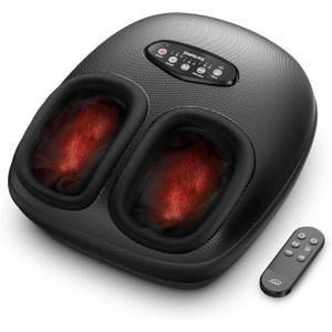 Snailax Foot Massager with Heat, Foot Massager for Neuropathy Plantar Fasciitis, Shiatsu Compression Vibration Heated Feet Massager (Remote Control), Fits Biger Size 13, Mothers DayGifts for Mom,Women (Bronze)