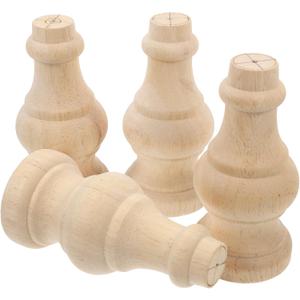 DOITOOL 4pcs Solid Wood Cabinet Legs 6x12cm Unfinished Replacement Sofa Feet Wooden Furniture Legs for Tables Sofas Cabinets Modern Home Use