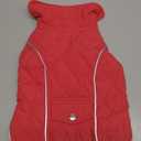 Malier Dog Winter Coat, Windproof Dog Cold Weather Coats with Real Pocket, Winter Extra Warm Pet Coat Fleece Jacket Reflective Clothes for Small Medium Large Dogs and Puppy (Red, Medium)