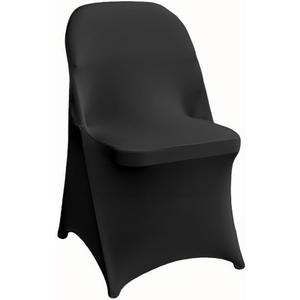 100 Pcs Black Folding Chair Cover Washable Removable Universal Fitted Chair Cover Protector for Wedding Party Banquet Holidays Celebration Decoration Chair Covers