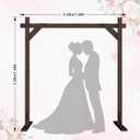 Chamvis 7.48FT Wooden Wedding Arch Frame, Wood Square Arch Backdrop Stand Wedding Arbor for Ceremony and Outdoor Lawn Decorations