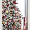 12PCS Burlap Christmas Ornaments, Rustic Jute Wrapped Balls 3.15", Snowflake Embroidered & Plaid Pattern Farmhouse Ornaments for Christmas Tree