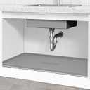 Under Sink Mat Kitchen & Bathroom Cabinet Liner, 34" x 22" Silicone Waterproof Under Sink Drip Tray, Hold up to 3.3 Gallons Liquid, Cool Grey