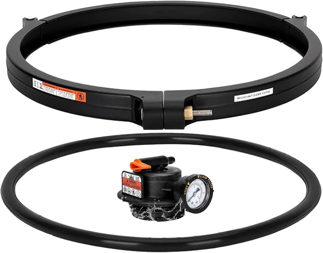 DEX2421JKIT Clamp Compatible with hayward Swim-Clear & Pro-Grid DE Filters | Cartridge Filter Clamp and Seal Kit Replace for DEX2420J1KIT, 610377105972, 610377892506