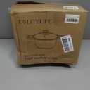 ESLITE LIFE Nonstick Stock Pot with Lid, 3 Quart Granite Casserole Small Soup Pot Pasta Cooking Pot, Induction Compatible, PTFE & PFOA Free, Black