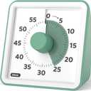 LIORQUE Visual Timer for Kids, 60-Minute Countdown Timers for Classroom Office Kitchen with Silent Operation, Kids Timer for Teaching (Batteries Included) (Green)