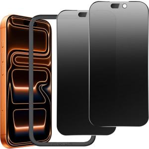 2 Pack Matte Privacy Screen Protector for iPhone 17 Pro 6.3",Anti-Glare Anti-Spy Scratch Resistant Tempered Glass Film,Smooth Responsive Touch Anti-Scratch GlassEasy to Install