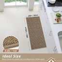 BEQHAUSE Kitchen Runner Rugs 20"x48", Non-Slip Kitchen Mats for Floor, Super Absorbent and Stain Resistant Kitchen Rug, Machine Washable Rugs for Kitchen, Hallway, Laundry & Sink, Taupe