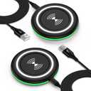 Android Wireless Charger Samsung Fast Wireless Charging Pad for Samsung Galaxy S26 Z Flip7 Z Fold7 S25 Edge S24 Ultra S23 S22,2 Pack 15W Cordless Charger Station for iPhone 17 16 15,Pixel 10 9a 9 8 7