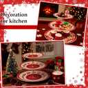 Lallisa 3 Tier Christmas Cake Stand 10", 9" and 7" Ceramic Snowflake Elk Cupcake Display Holder Tower for Xmas Theme Party Serving Food Cake Desserts Treats Holiday Decoration