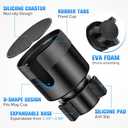 Car Cup Holder Phone Holder, Universal Adjustable Cell Phone Cup Holder Expander for Car, Fits All 4.0-7.0 Inches Smartphones, Most Bottles 20-40 oz, Black