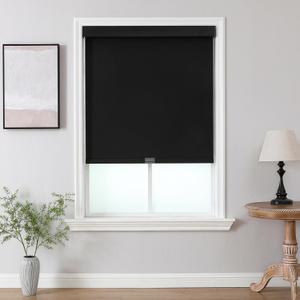 Joydeco 100% Blackout Roller Shades (Pro), 32" W x 75" H, Black