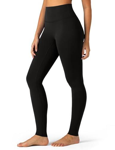 Colorfulkoala Dreamlux No Front Seam Leggings for Women 28" Inseam, High Waisted Buttery Soft Full Length Yoga Pants (XL,Black)
