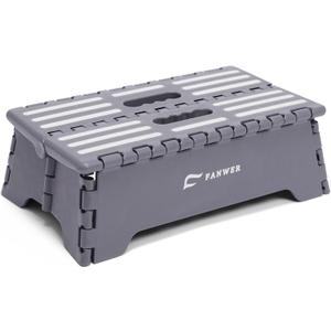 Fanwer 5 inch Portable Folding Step Stool - Safe & Stable, Foldable Stepping Stool for Car, Bathroom, Bedroom, Step Stools for Elderly & Adults (Gray)