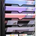 Hanging Files Wall Mounted Metal Mesh Document File Organizer Magazine Holder Rack Organizer Racks Multipurpose Use To Display Files, Magazine (10 section racks with hooks)