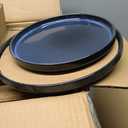 LIANYU Dinnerware Sets with Pasta Bowls for 4, 16 Piece Dishes Plates and Bowls Set, Microwave & Dishwasher Safe Ceramic Stoneware, Scratch Resistance Dinner Salad Plates, Twilight Blue