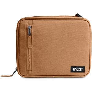 PackIt Freezable Classic Lunch Box, Almond, Built with ECOFREEZE Technology, Collapsible, Reusable, Zip Closure With Zip Front Pocket and Buckle Handle, Designed for Fresh Lunch On the Go