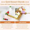 MACIFECI Gold Dessert Table Display Set, 11PCS Metal Gold Cake Stand Set, Including Cupcake Tower Stand, Dessert Tray, Risers Stands, for Wedding, Party