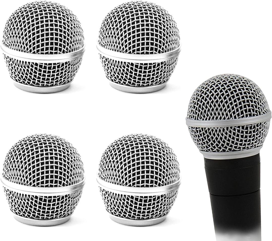 4 Pack SM58 Microphone Head Replacement Standard Size Grille Mic replacement with Foam