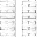 Lincia 2 Pieces Acrylic Business Card Holder Wall Mount Clear Sticker Display Rack Multiple Clear Acrylic Card Organizer Sticker Display Stand Pre Drilled Cards Storage(59.5x20cm,16 Pockets Vertical)