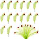 2 x Hananona 30pcs 15" Christmas Picks and Sprays Christmas Tree Filler Green Curly Greenery Stems with Red Ball Xmas Artificial Stems for CraftsTree Decor, Vase Fillers, Home Decorations (30, Green)