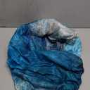 Round Table Cloth Teal and Grey Abstract Art Painting Tablecloth Elastic Edge Fitted Turquoise Table Cover Up to Size 40"-44" Diameter