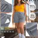 Evervibe 3 Pack Women's Plus Size Sweat Shorts Drawstring Elastic Waist Athletic Lounge Shorts with Pocket