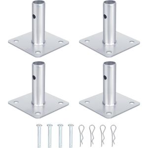 4 PCS Scaffold Base, Galvanized Square Base 4.6" x 4.6" (4 Pack)