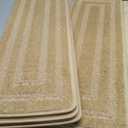PURE ERA Bullnose Carpet Stair Treads Set Tape Free Non-Slip Indoor Stair Protectors Pet Friendly Rugs 9.5" x 30"(7 Pieces,Khaki Rectangular)