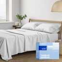 THREAD SPREAD King Size Cotton Sheets Set - 400 Thread Count 4 PC 100% Egyptian Cotton Sheets for King Bed, Deep Pocket King Size Cotton Sheets Set Hot Sleepers, Luxury Hotel Cooling Sheets (Silver)