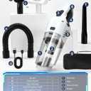 Handheld Vacuum Cordless, 16000PA High Power Suction Hand Held Car Vacuum Cleaner Portable with Washable Filter & Multi Accessories, Rechargeable Dust Busters for Car Home Office and Pet Hair