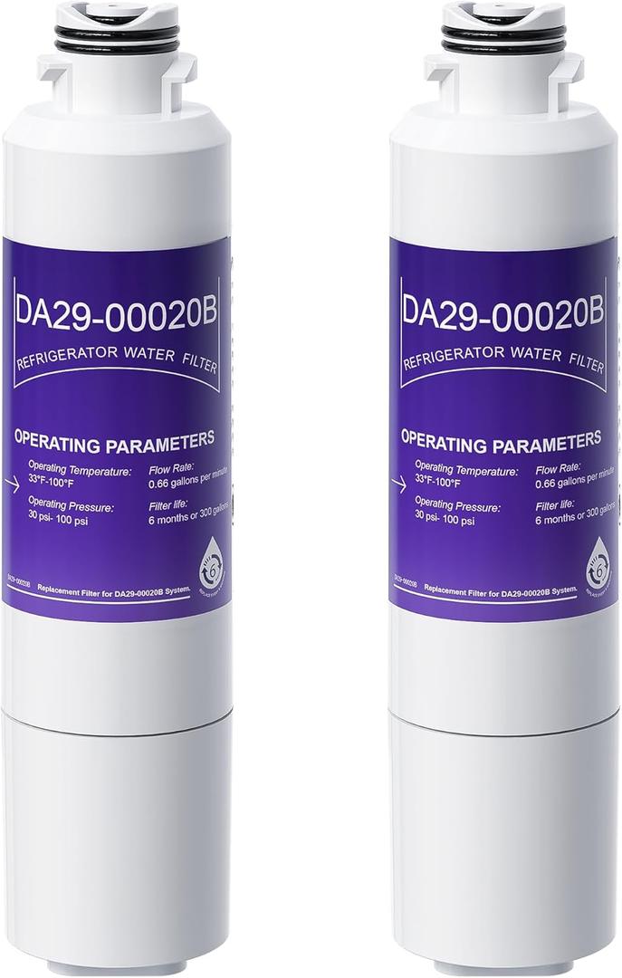 DA29-00020B Compatible with Samsung Water Filter DA29-00020B, DA29-00020A, DA-97-08006A-B, HAF-CIN/EXP, HAF-CIN, HAF-CIN- exp, HAFCIN, 04609101000, 09101, 46-9101, 469101, 2PACK, By CHOPLO