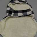 Malier Classic Plaid Fleece Dog Coat - Warm Winter Jacket with Pocket, Windproof for Small to Large Dogs (White, Large)