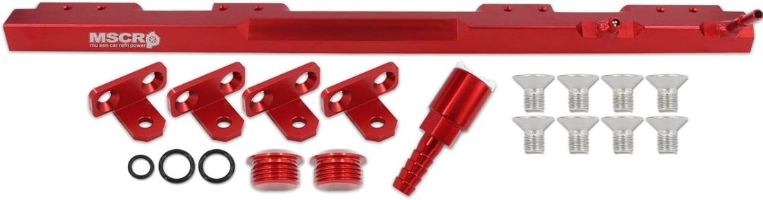 Fuel Rail Fits For Jeep Wrangler/TJ/Cherokee XJ 4.0L 1997-2001 for Jeep Grand Cherokee 4.0L L6 Gas 1995-2004 Red