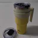 40 oz Tumbler with Handle and 2 Straw 2 Lid, Insulated Water Bottle Stainless Steel Vacuum Cup Reusable Travel Mug,Lemon