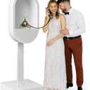 Audio Guest Book Stand Phone Booth for Wedding Party Leave a Message Video Phone Wedding Decoration Telephone Booth Box Audio Guestbook Stand White Recording Table